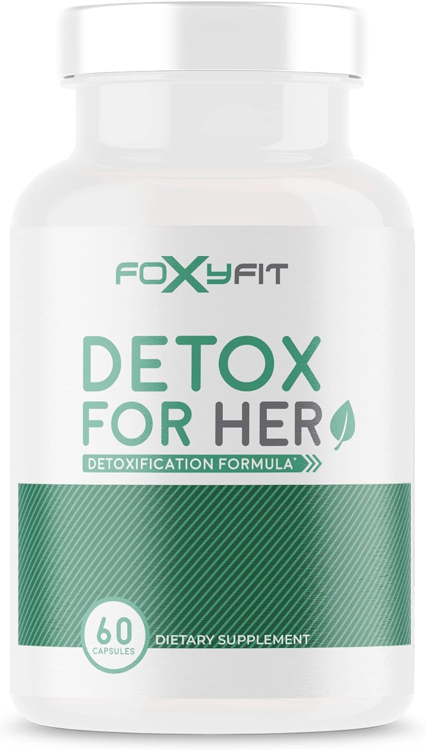 FoxyFit Detox for Her 30 Day Detox Cleanse Formula That Supports Healthy Digestion Function, Promotes Detoxification, & Balances from Within*